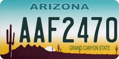 AZ license plate AAF2470