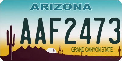 AZ license plate AAF2473