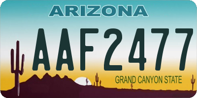 AZ license plate AAF2477