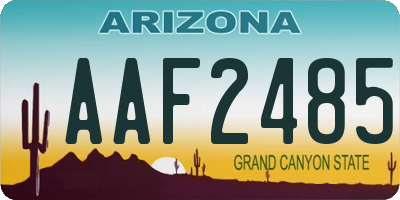 AZ license plate AAF2485