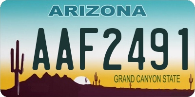 AZ license plate AAF2491