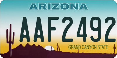 AZ license plate AAF2492