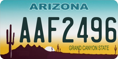 AZ license plate AAF2496