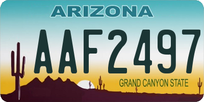 AZ license plate AAF2497