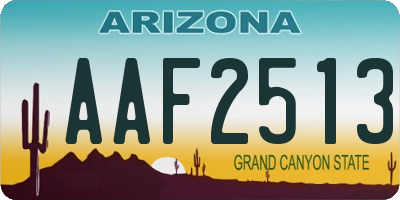 AZ license plate AAF2513