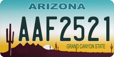 AZ license plate AAF2521