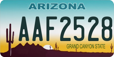 AZ license plate AAF2528