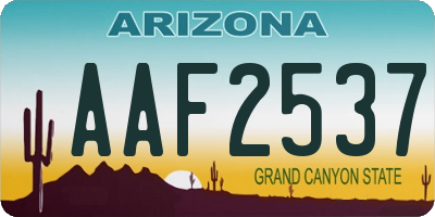 AZ license plate AAF2537