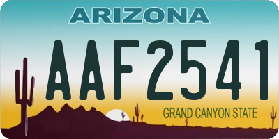AZ license plate AAF2541