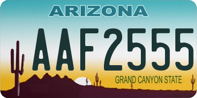 AZ license plate AAF2555