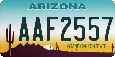 AZ license plate AAF2557