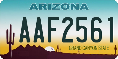 AZ license plate AAF2561