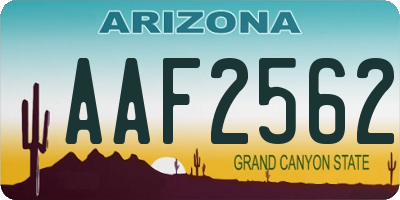 AZ license plate AAF2562