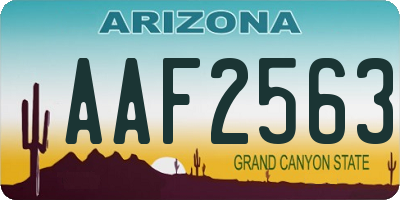 AZ license plate AAF2563