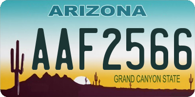 AZ license plate AAF2566