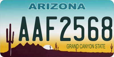 AZ license plate AAF2568