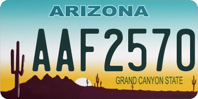 AZ license plate AAF2570