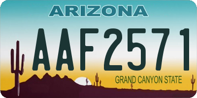 AZ license plate AAF2571