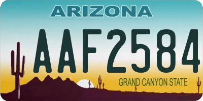 AZ license plate AAF2584