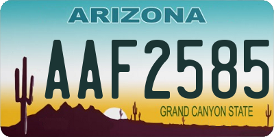 AZ license plate AAF2585