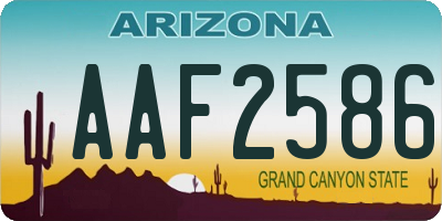 AZ license plate AAF2586