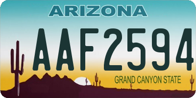 AZ license plate AAF2594