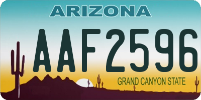 AZ license plate AAF2596