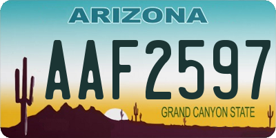 AZ license plate AAF2597