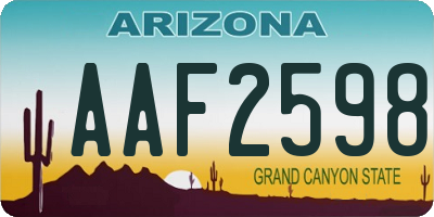 AZ license plate AAF2598