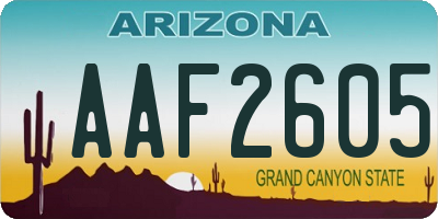 AZ license plate AAF2605
