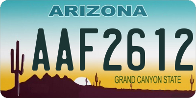 AZ license plate AAF2612