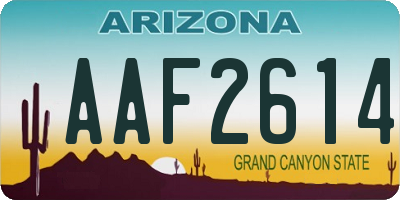 AZ license plate AAF2614