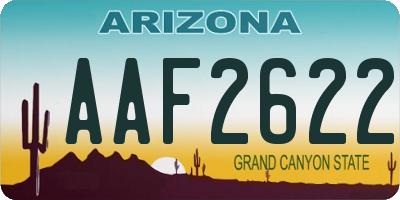 AZ license plate AAF2622