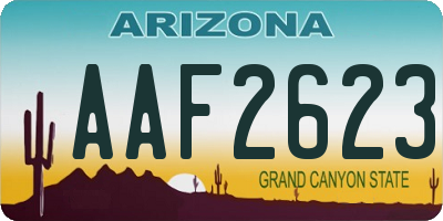 AZ license plate AAF2623