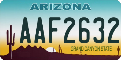 AZ license plate AAF2632