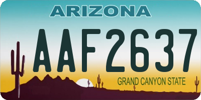 AZ license plate AAF2637