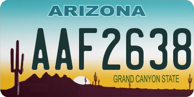 AZ license plate AAF2638