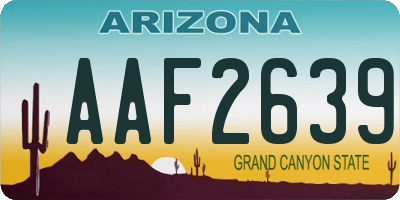 AZ license plate AAF2639