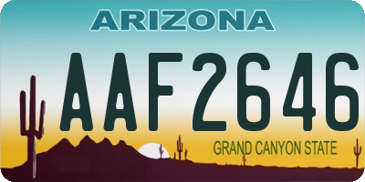 AZ license plate AAF2646