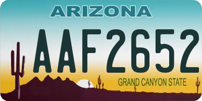 AZ license plate AAF2652