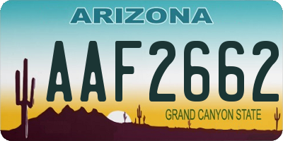 AZ license plate AAF2662