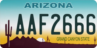 AZ license plate AAF2666