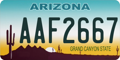 AZ license plate AAF2667