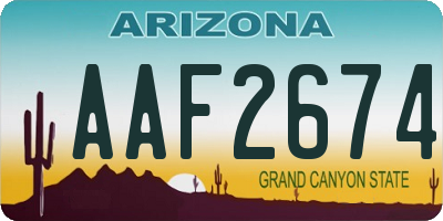 AZ license plate AAF2674