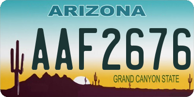 AZ license plate AAF2676