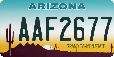AZ license plate AAF2677