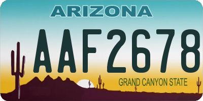 AZ license plate AAF2678