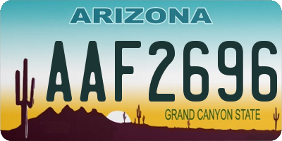 AZ license plate AAF2696