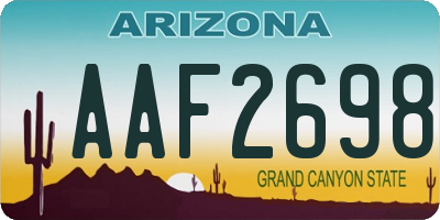 AZ license plate AAF2698