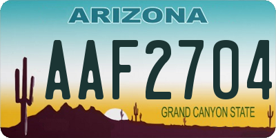 AZ license plate AAF2704